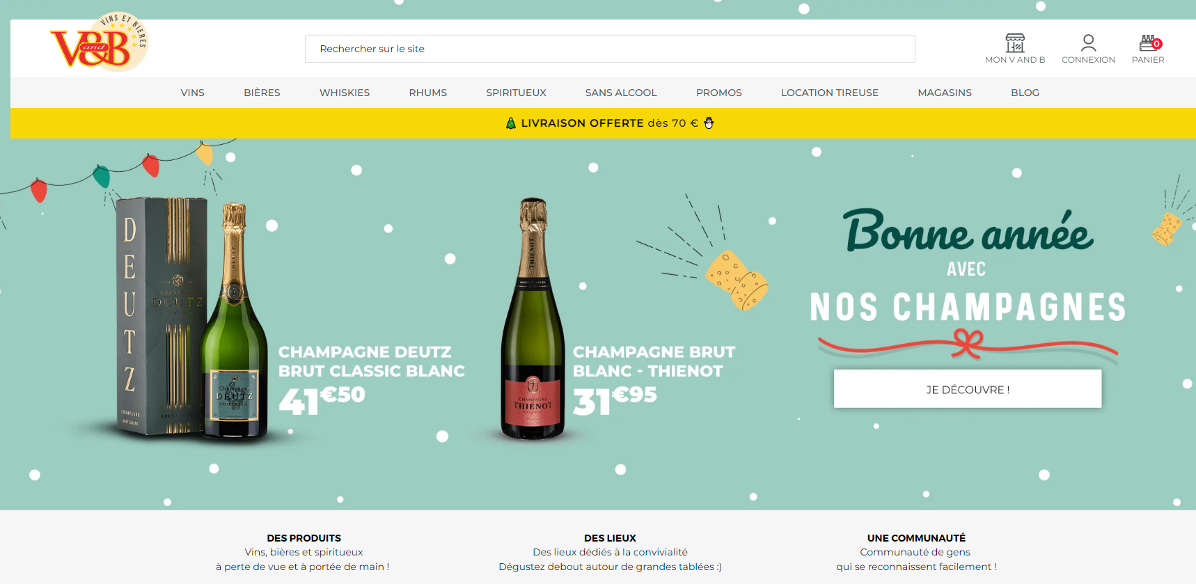V and B | Cave & Bar | Bière, vin, et spiritueux en ligne